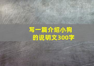 写一篇介绍小狗的说明文300字