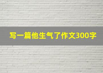 写一篇他生气了作文300字