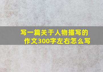 写一篇关于人物描写的作文300字左右怎么写