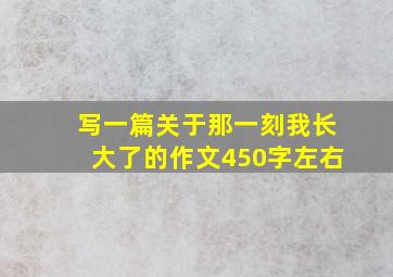 写一篇关于那一刻我长大了的作文450字左右