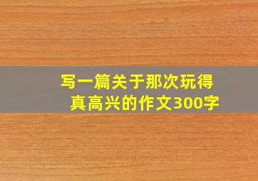 写一篇关于那次玩得真高兴的作文300字