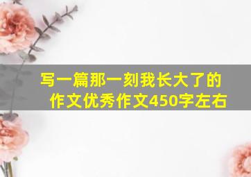 写一篇那一刻我长大了的作文优秀作文450字左右