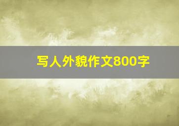 写人外貌作文800字