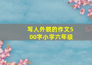 写人外貌的作文500字小学六年级