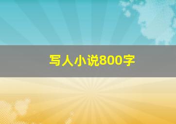 写人小说800字