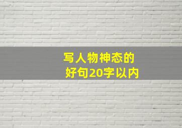 写人物神态的好句20字以内