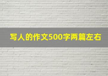 写人的作文500字两篇左右