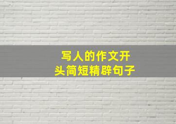 写人的作文开头简短精辟句子