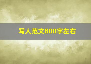 写人范文800字左右