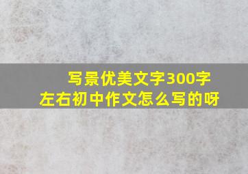 写景优美文字300字左右初中作文怎么写的呀