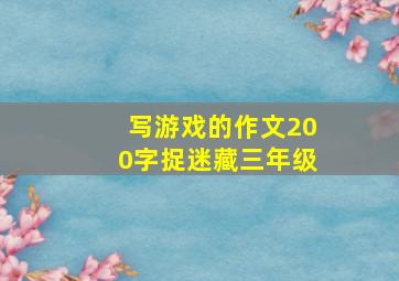 写游戏的作文200字捉迷藏三年级