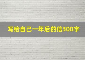 写给自己一年后的信300字