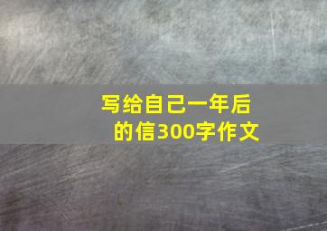 写给自己一年后的信300字作文