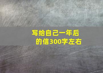 写给自己一年后的信300字左右