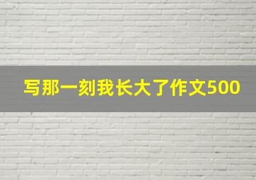 写那一刻我长大了作文500