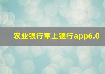 农业银行掌上银行app6.0