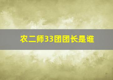 农二师33团团长是谁