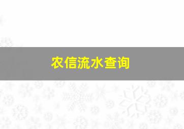 农信流水查询