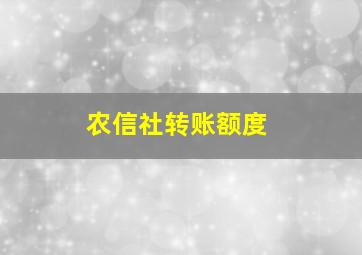 农信社转账额度