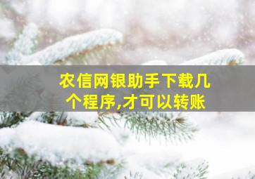 农信网银助手下载几个程序,才可以转账