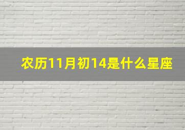 农历11月初14是什么星座