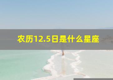 农历12.5日是什么星座