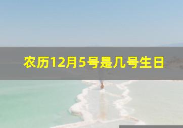 农历12月5号是几号生日