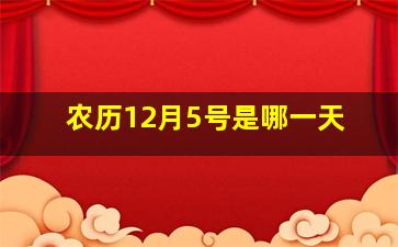 农历12月5号是哪一天