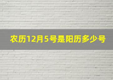 农历12月5号是阳历多少号