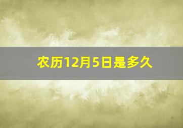 农历12月5日是多久