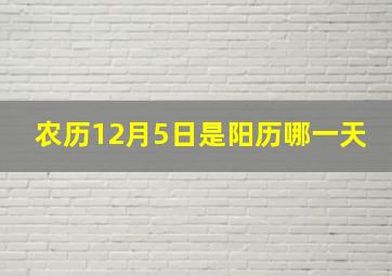 农历12月5日是阳历哪一天