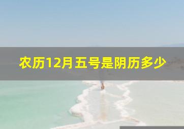 农历12月五号是阴历多少