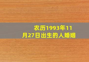 农历1993年11月27日出生的人婚姻