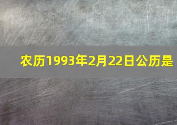 农历1993年2月22日公历是