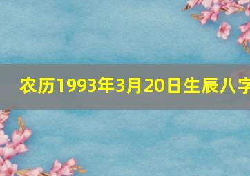 农历1993年3月20日生辰八字