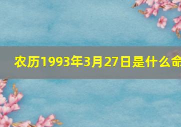 农历1993年3月27日是什么命