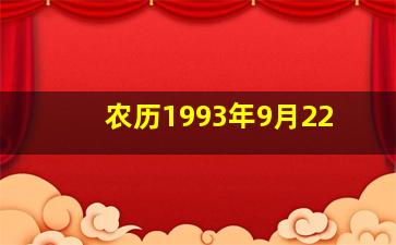 农历1993年9月22