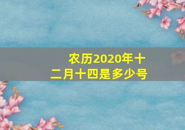 农历2020年十二月十四是多少号