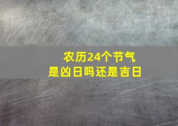 农历24个节气是凶日吗还是吉日