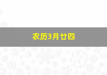 农历3月廿四