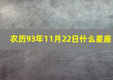 农历93年11月22日什么星座