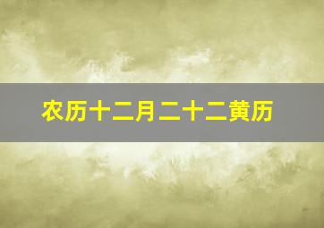 农历十二月二十二黄历