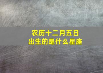 农历十二月五日出生的是什么星座