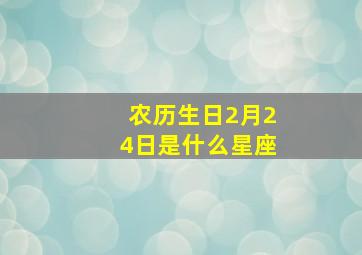 农历生日2月24日是什么星座