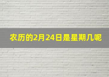 农历的2月24日是星期几呢