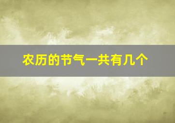 农历的节气一共有几个