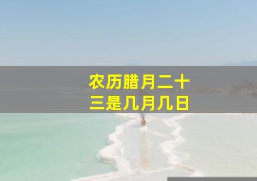 农历腊月二十三是几月几日