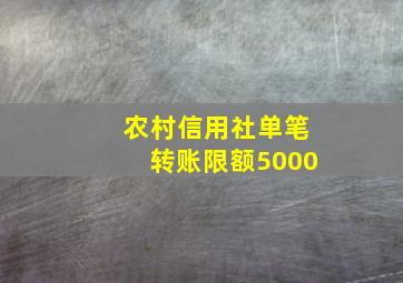 农村信用社单笔转账限额5000