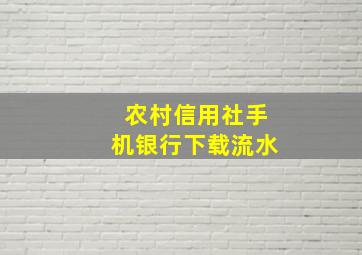 农村信用社手机银行下载流水