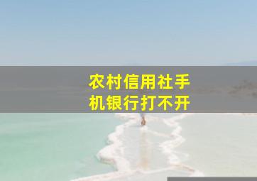 农村信用社手机银行打不开